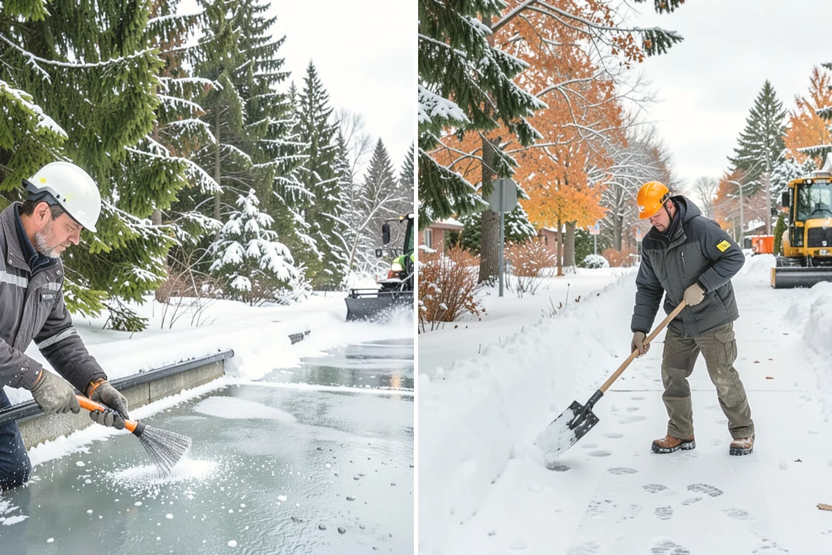 Industrial Facility Sidewalk Clearing in North Bend, King County, WA - Identify worker walkways between lots, gates, and buildings