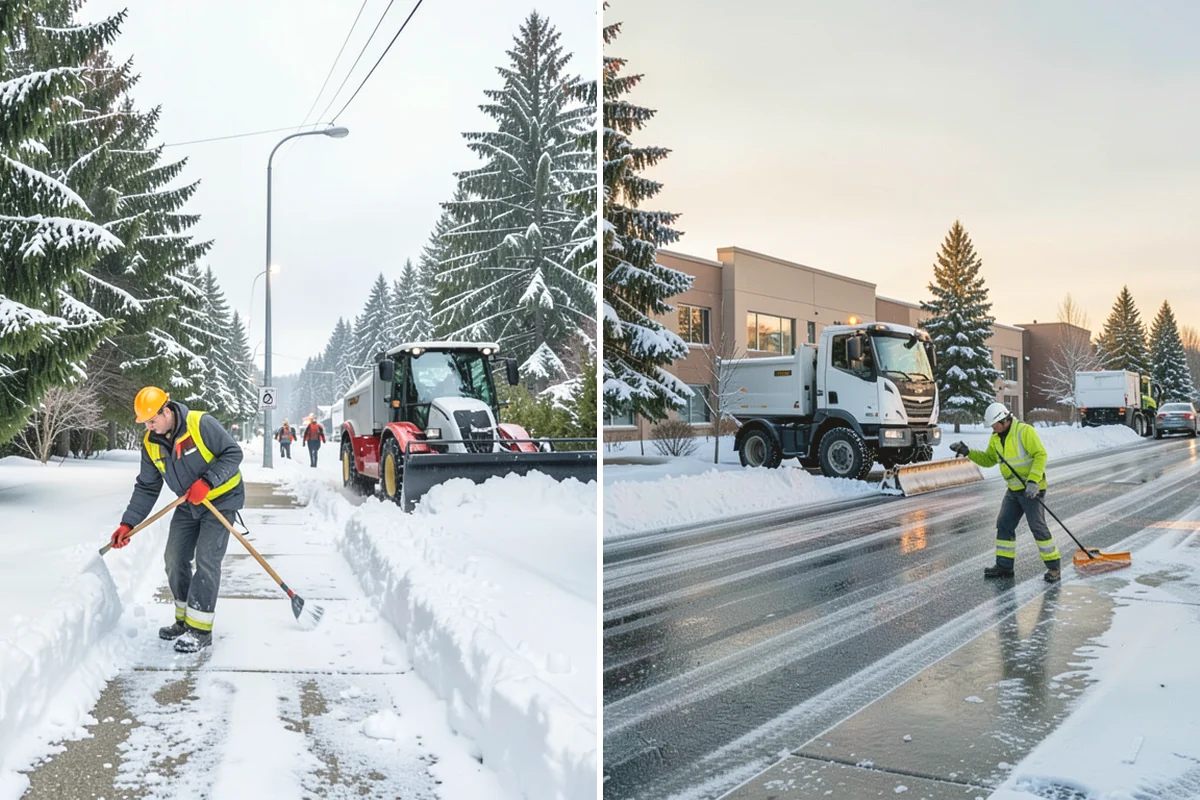 Industrial Facility Sidewalk Clearing in Oak Harbor, Island County, WA - Identify worker walkways between lots, gates, and buildings