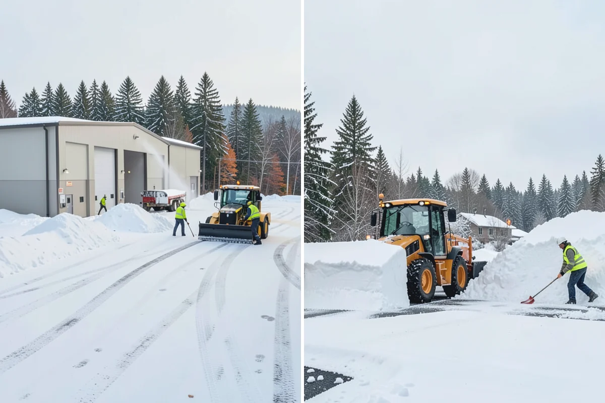 Industrial Facility Sidewalk Clearing in Renton, King County, WA - Identify worker walkways between lots, gates, and buildings