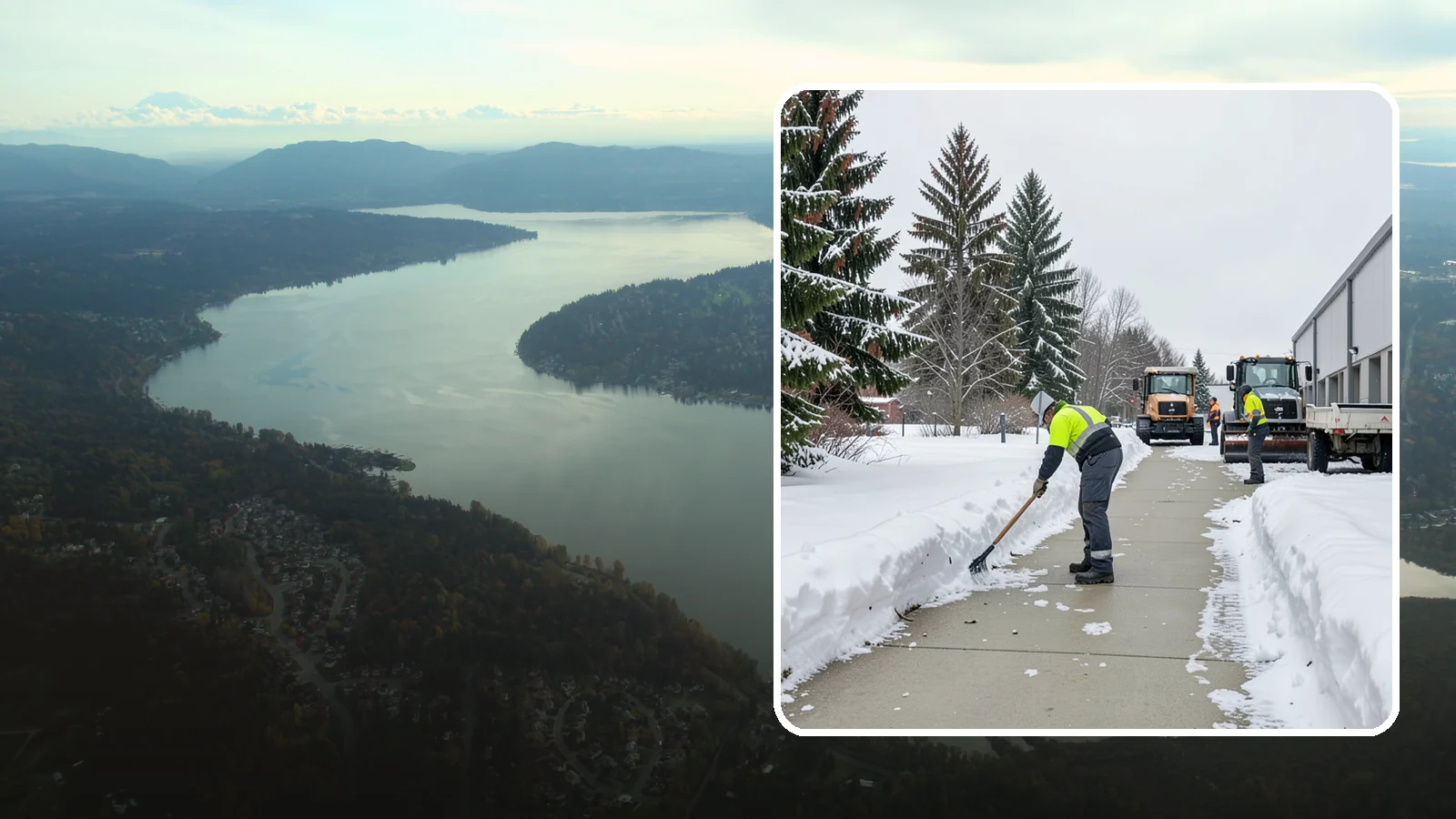 Industrial Facility Sidewalk Clearing in Sammamish, King County, WA - Worker-safety sidewalk clearing for Western Washington industrial facilities, keeping crew walkways between buildings and lots...