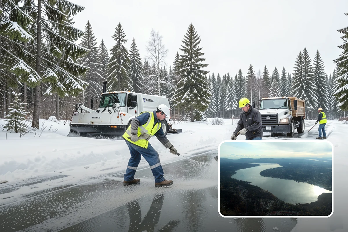 Industrial Facility Sidewalk Clearing in Sammamish, King County, WA - Reduces Washington L and I worker injury claims and lost time