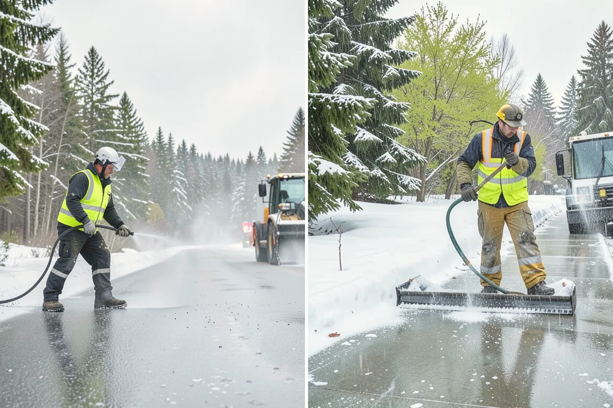 Industrial Facility Sidewalk Clearing in Sammamish, King County, WA - Identify worker walkways between lots, gates, and buildings