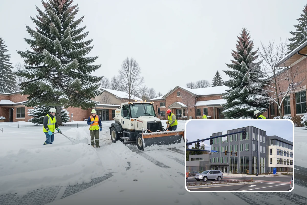 Industrial Facility Sidewalk Clearing in Shoreline, King County, WA - Reduces Washington L and I worker injury claims and lost time