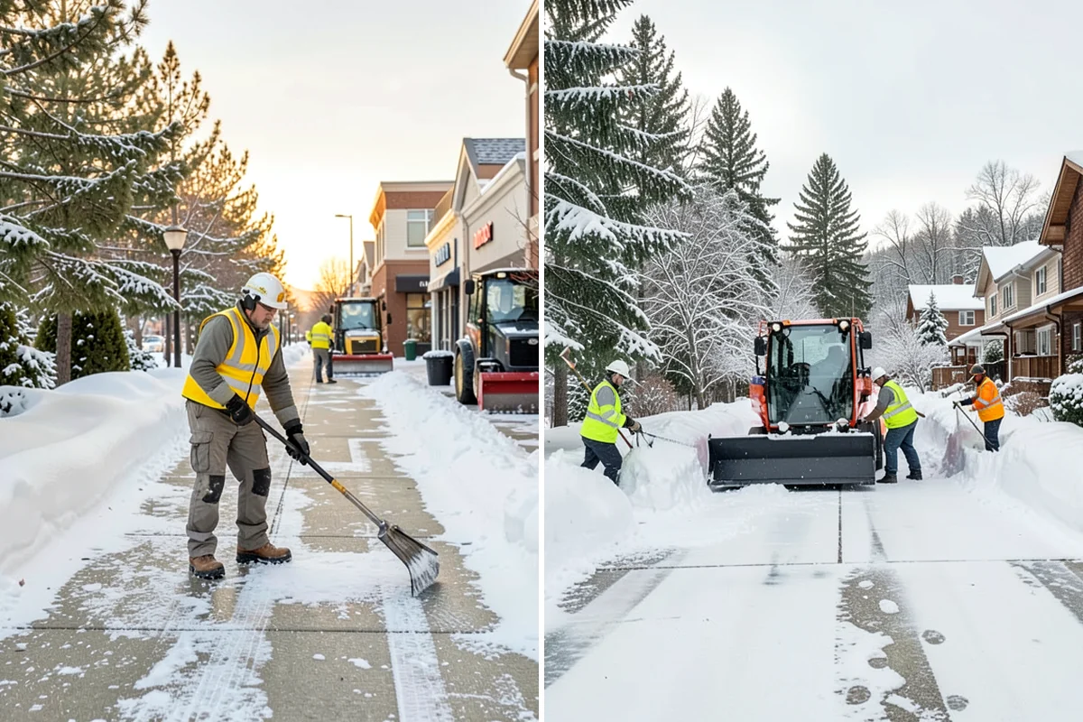 Industrial Facility Sidewalk Clearing in Shoreline, King County, WA - Identify worker walkways between lots, gates, and buildings