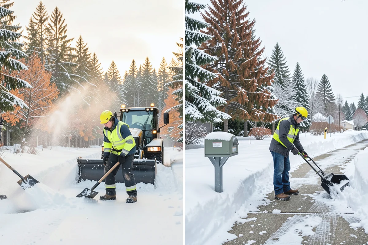 Industrial Facility Sidewalk Clearing in South Prairie, Pierce County, WA - Identify worker walkways between lots, gates, and buildings