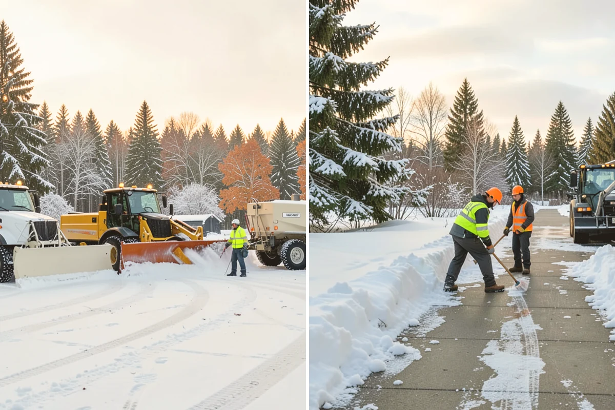 Industrial Facility Sidewalk Clearing in Stanwood, Snohomish County, WA - Identify worker walkways between lots, gates, and buildings