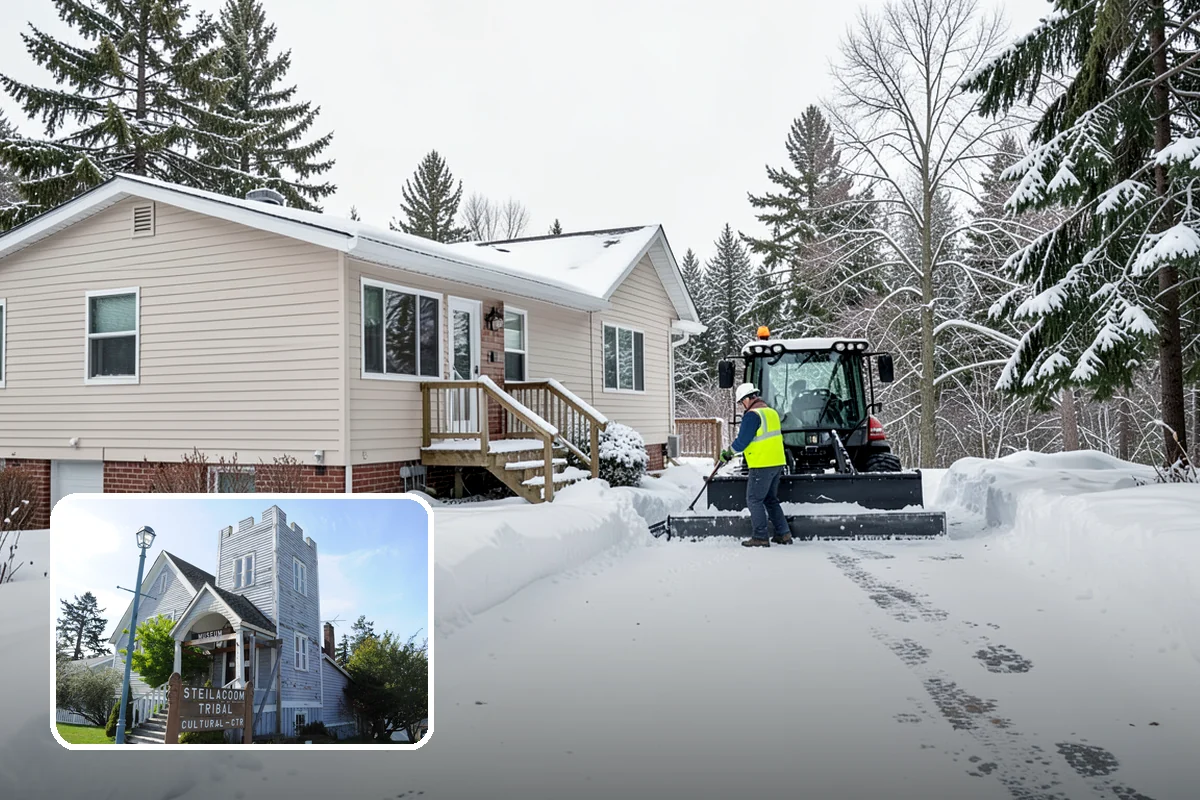 Industrial Facility Sidewalk Clearing in Steilacoom, Pierce County, WA - Reduces Washington L and I worker injury claims and lost time