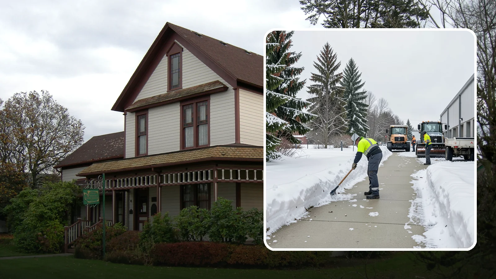 Industrial Facility Sidewalk Clearing in Sumner, Pierce County, WA - Worker-safety sidewalk clearing for Western Washington industrial facilities, keeping crew walkways between buildings and lots...