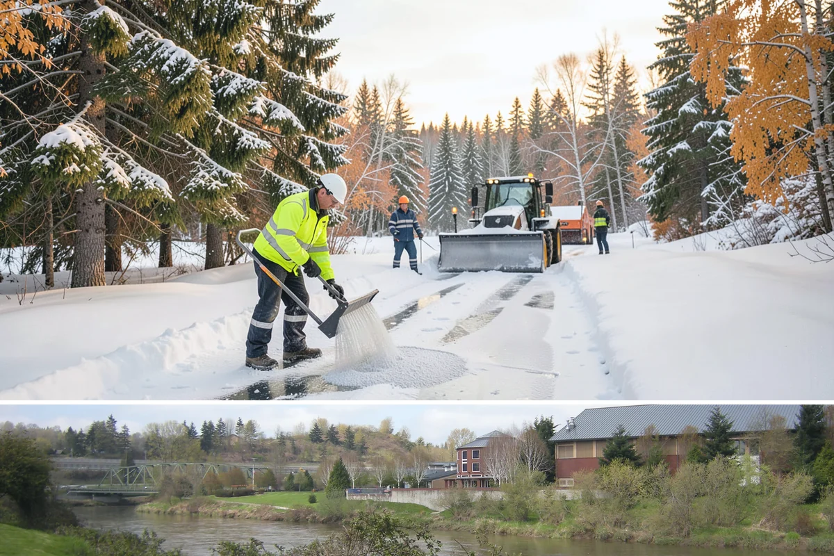 Industrial Facility Sidewalk Clearing in Tukwila, King County, WA - Industrial demand holds from December through February, when overnight shifts face the worst refreeze on yard walkways before...