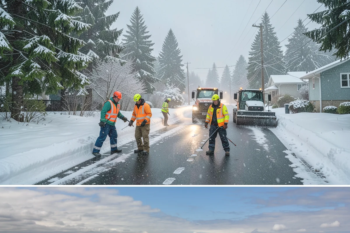 Industrial Facility Sidewalk Clearing in University Place, Pierce County, WA - Industrial demand holds from December through February, when overnight shifts face the worst refreeze on yard walkways before...