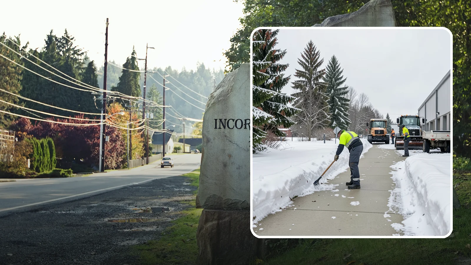 Industrial Facility Sidewalk Clearing in Wilkeson, Pierce County, WA - Worker-safety sidewalk clearing for Western Washington industrial facilities, keeping crew walkways between buildings and lots...