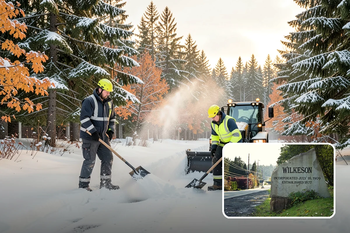 Industrial Facility Sidewalk Clearing in Wilkeson, Pierce County, WA - Reduces Washington L and I worker injury claims and lost time