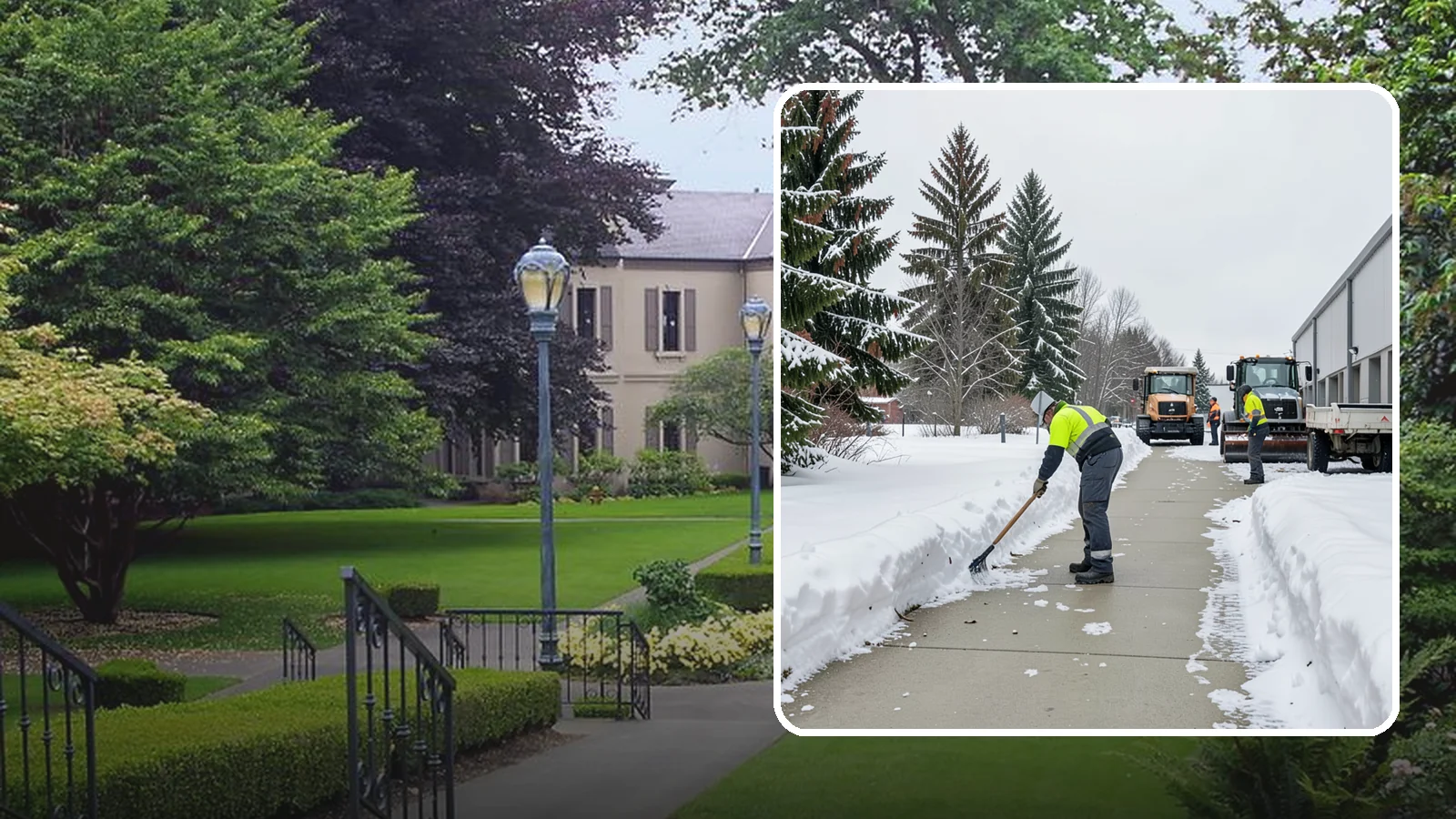 Industrial Facility Sidewalk Clearing in Woodinville, King County, WA - Worker-safety sidewalk clearing for Western Washington industrial facilities, keeping crew walkways between buildings and lots...
