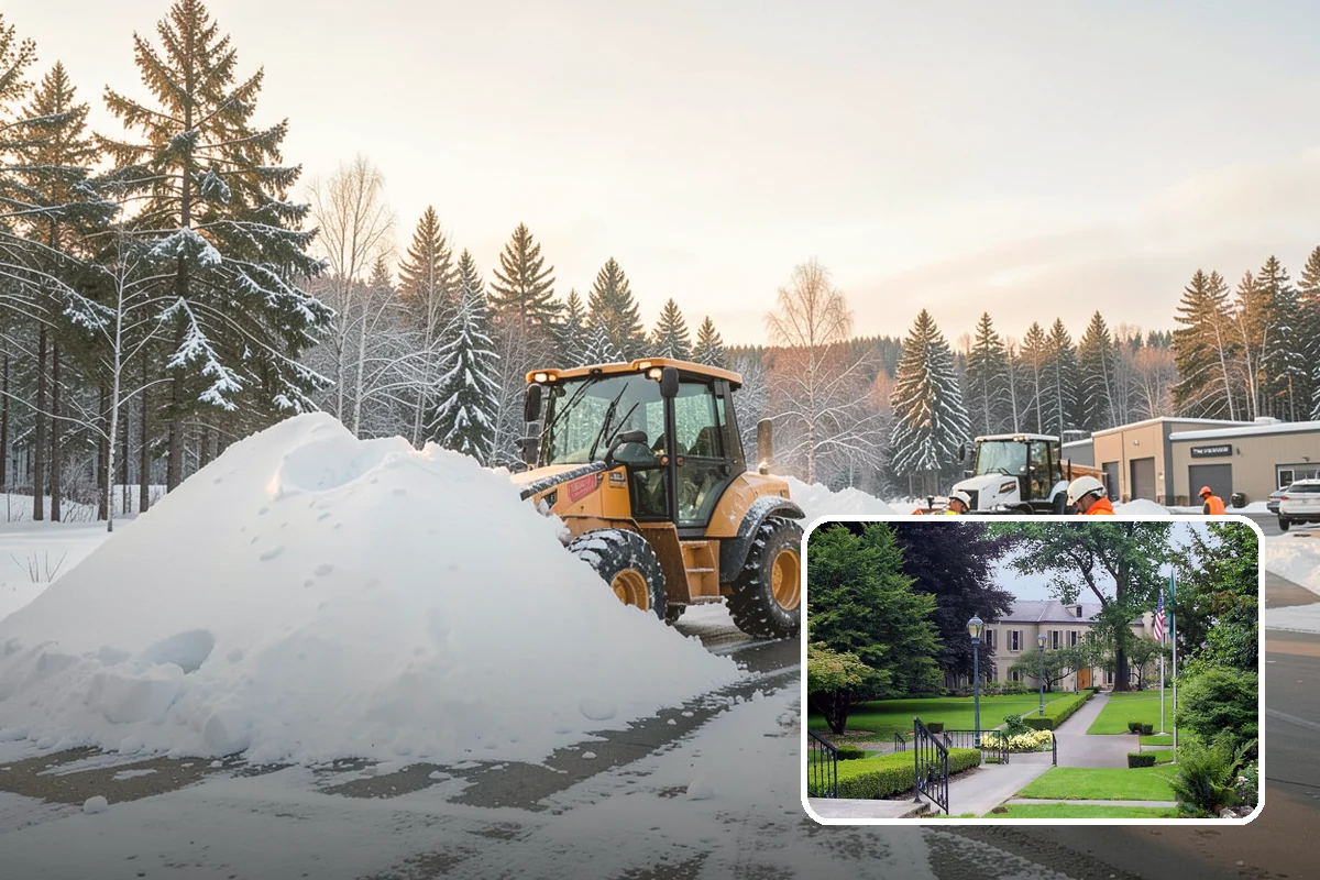 Industrial Facility Sidewalk Clearing in Woodinville, King County, WA - Reduces Washington L and I worker injury claims and lost time