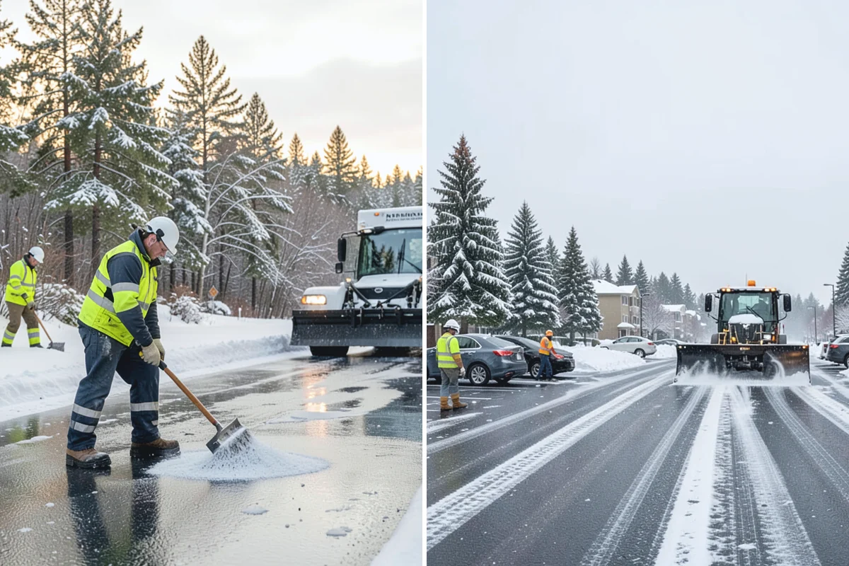 Industrial Facility Sidewalk Clearing in Woodinville, King County, WA - Identify worker walkways between lots, gates, and buildings