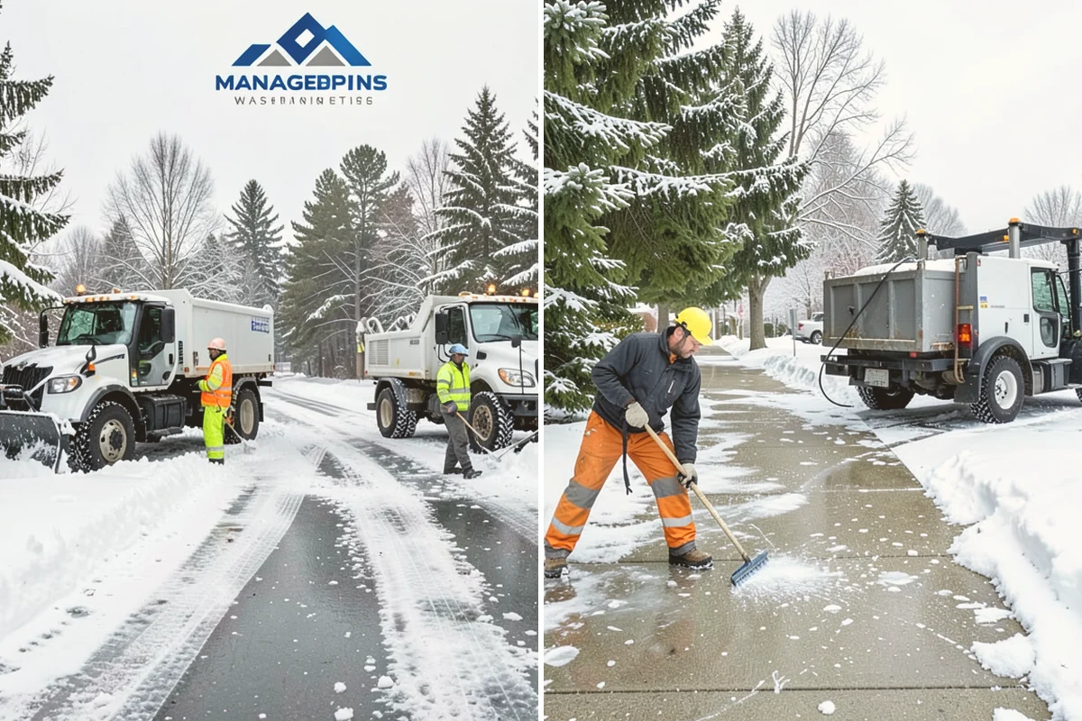 Industrial Facility Snow Plowing in Algona, King County, WA - Map truck routes, gates, and lots against your shift and delivery schedule