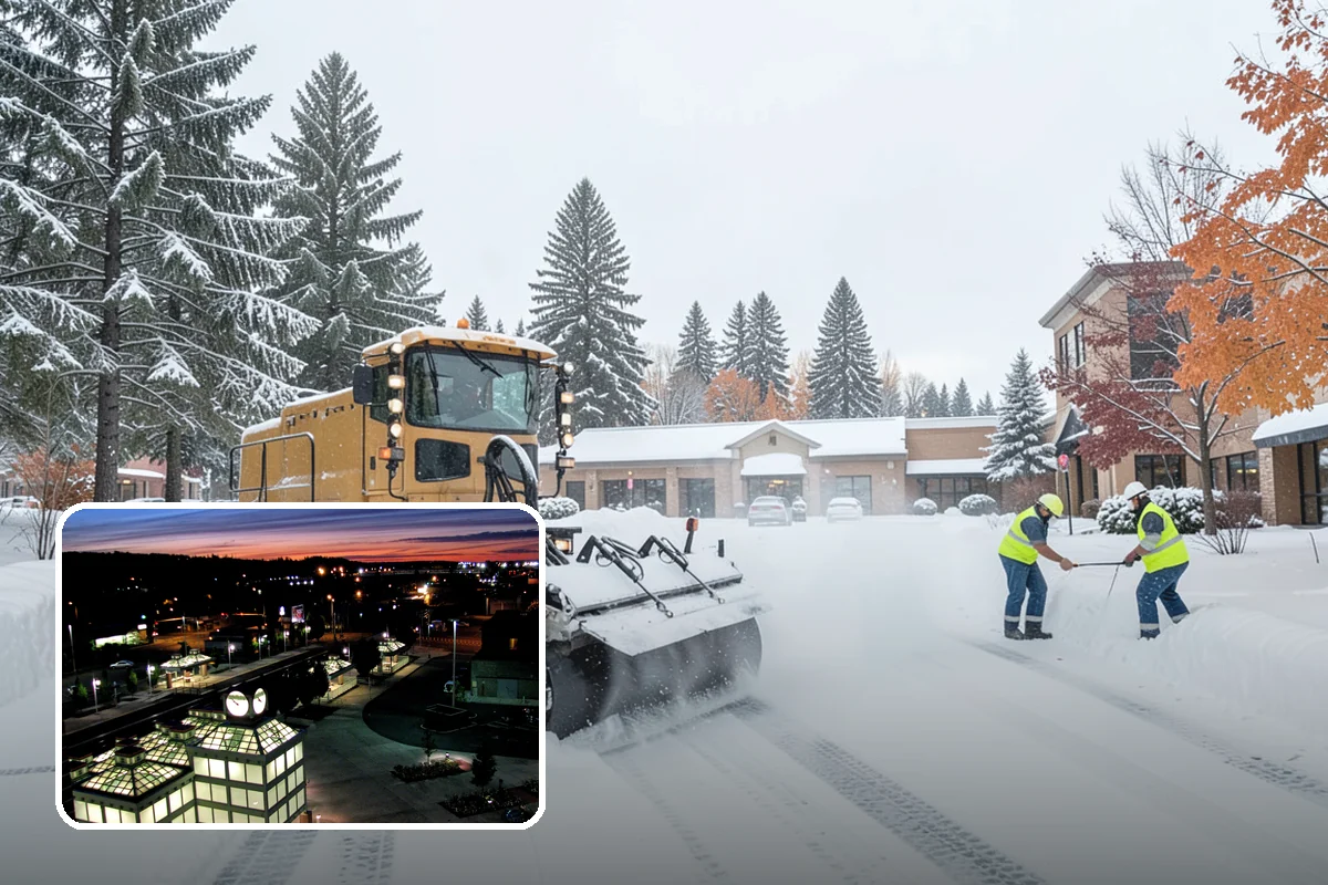 Industrial Facility Snow Plowing in Auburn, King County, WA - Wide yards and truck routes cleared with heavy equipment