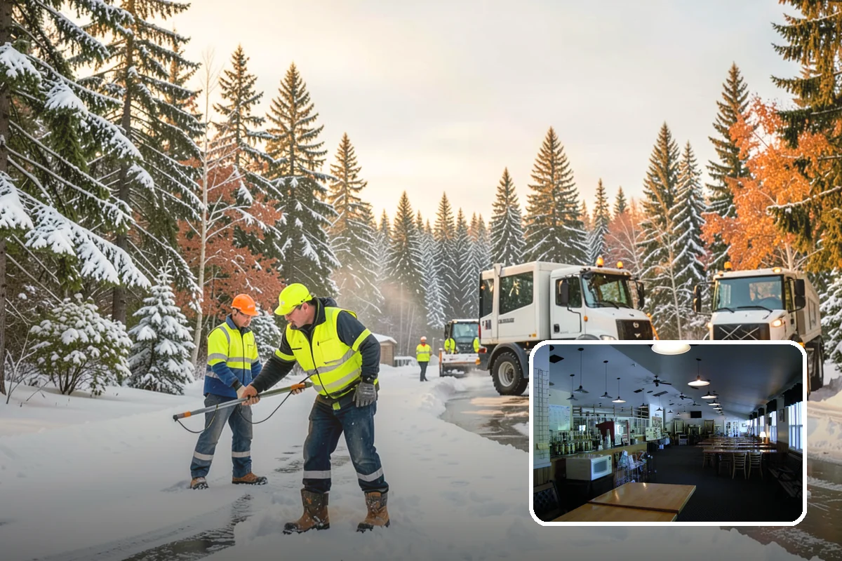 Industrial Facility Snow Plowing in Black Diamond, King County, WA - Wide yards and truck routes cleared with heavy equipment