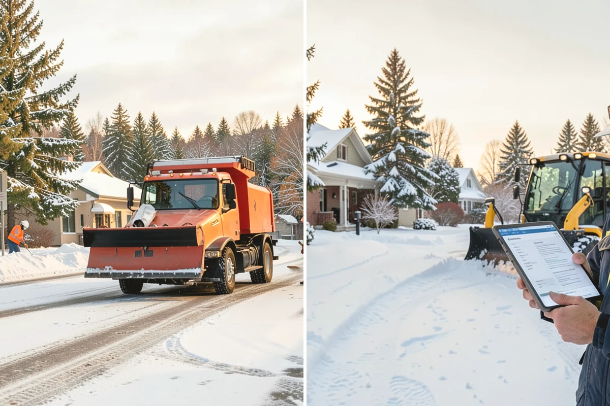 Industrial Facility Snow Plowing in Black Diamond, King County, WA - Map truck routes, gates, and lots against your shift and delivery schedule