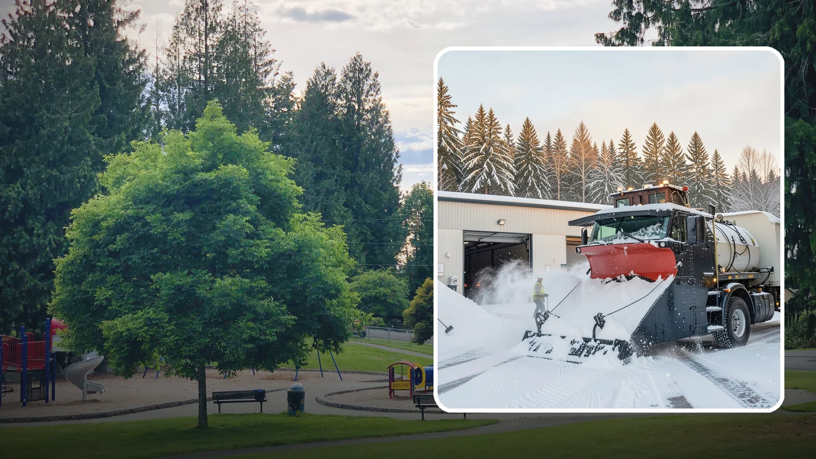 Industrial Facility Snow Plowing in Bonney Lake, Pierce County, WA - We plow large industrial yards, truck routes, and gates so shift changes and freight keep moving through any storm.