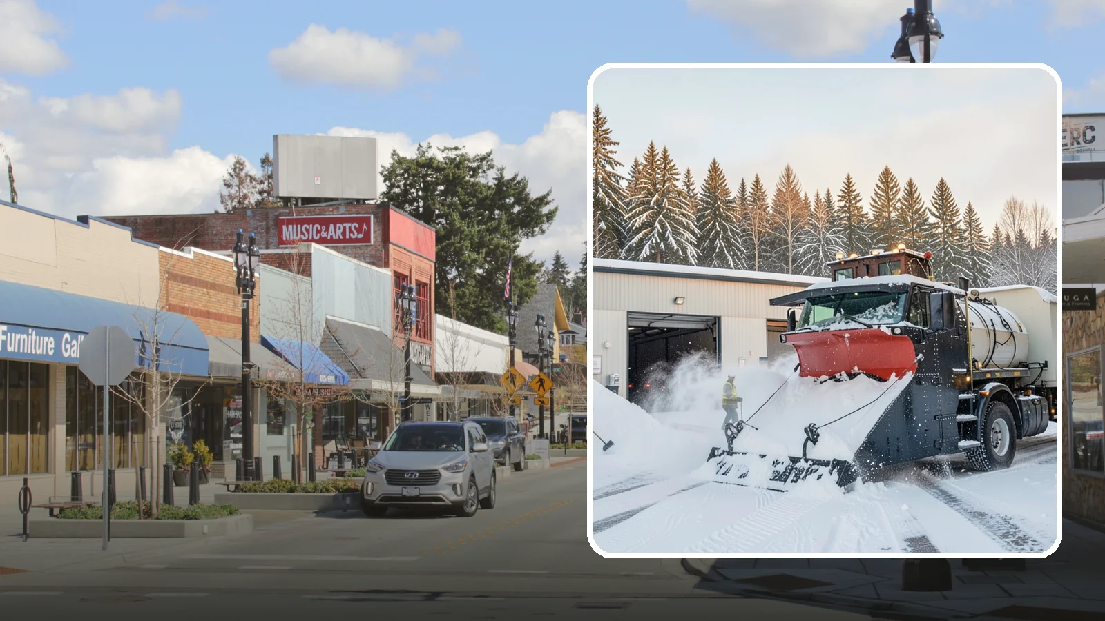 Industrial Facility Snow Plowing in Bothell, King County, WA - We plow large industrial yards, truck routes, and gates so shift changes and freight keep moving through any storm.