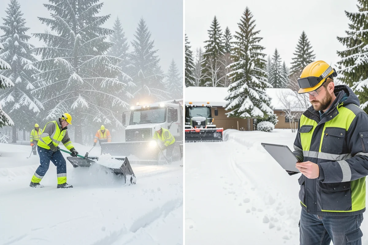 Industrial Facility Snow Plowing in Covington, King County, WA - Map truck routes, gates, and lots against your shift and delivery schedule