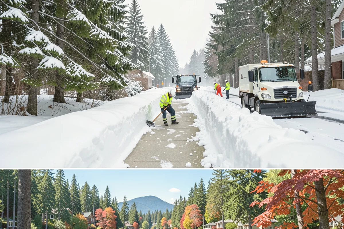 Industrial Facility Snow Plowing in Covington, King County, WA - Set up a heavy-equipment contract before winter so freight and shifts never stall on snow.