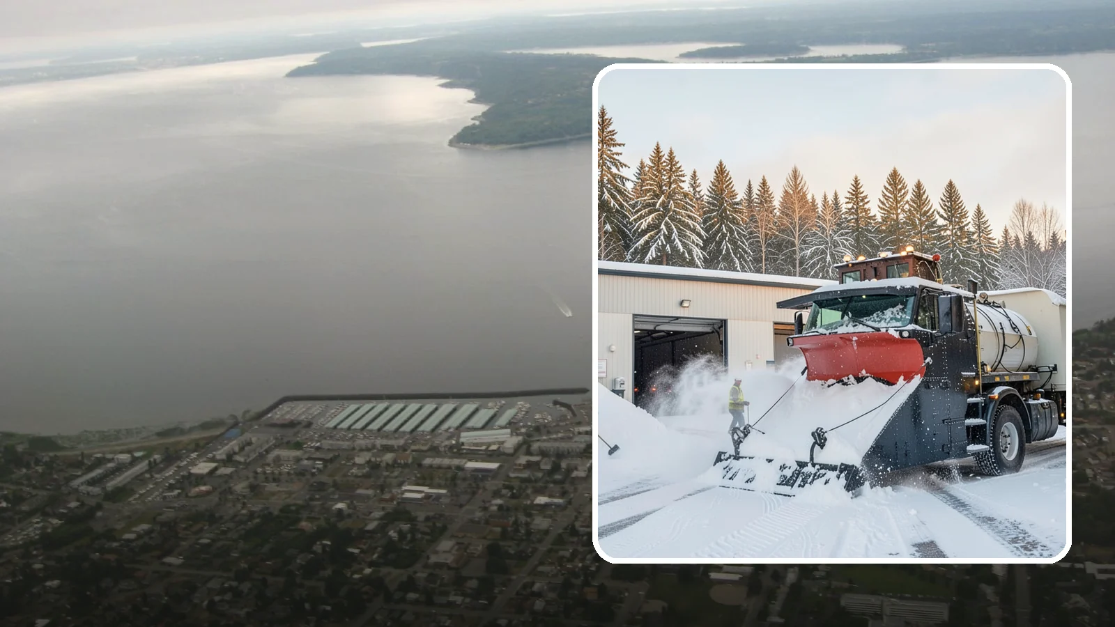 Industrial Facility Snow Plowing in Des Moines, King County, WA - We plow large industrial yards, truck routes, and gates so shift changes and freight keep moving through any storm.