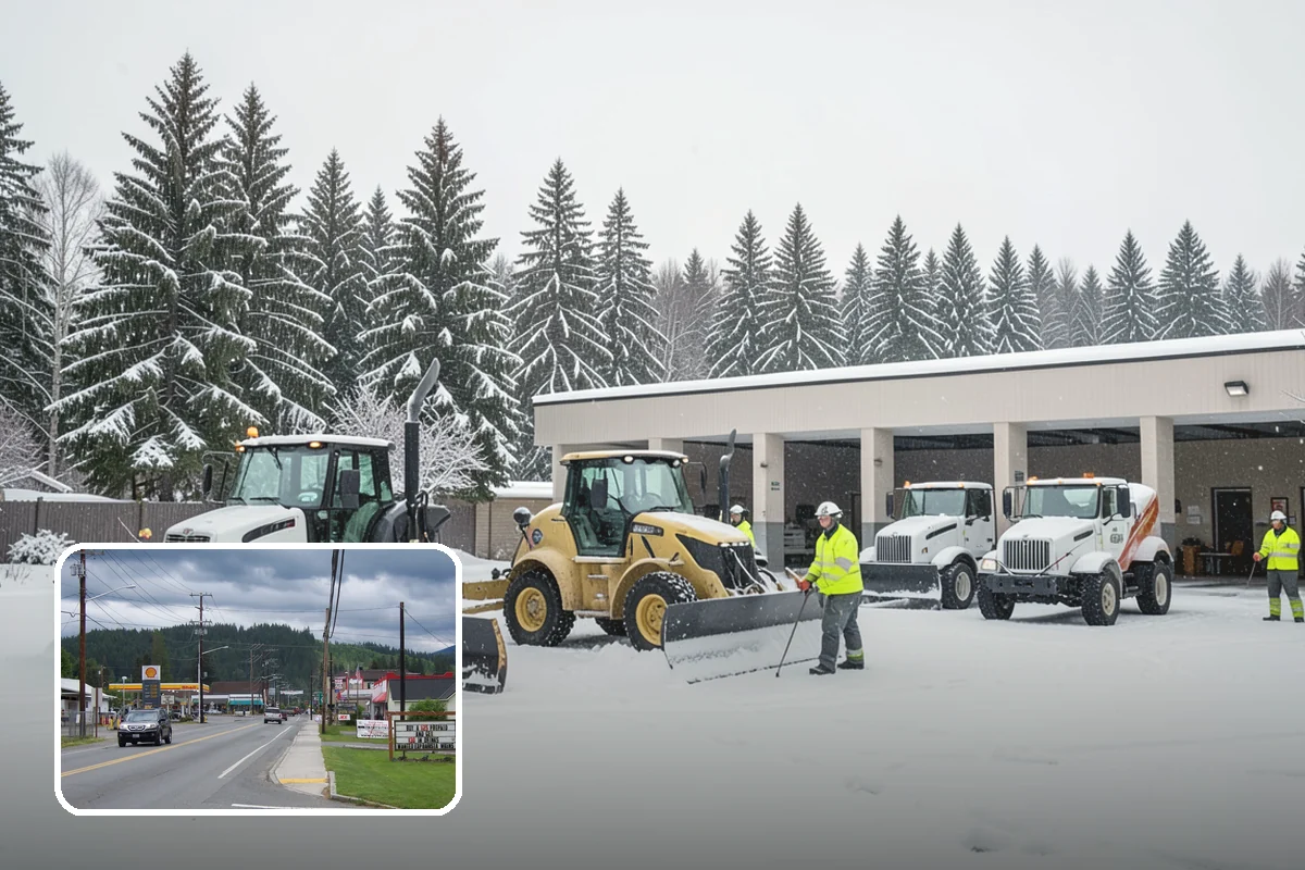 Industrial Facility Snow Plowing in Granite Falls, Snohomish County, WA - Wide yards and truck routes cleared with heavy equipment