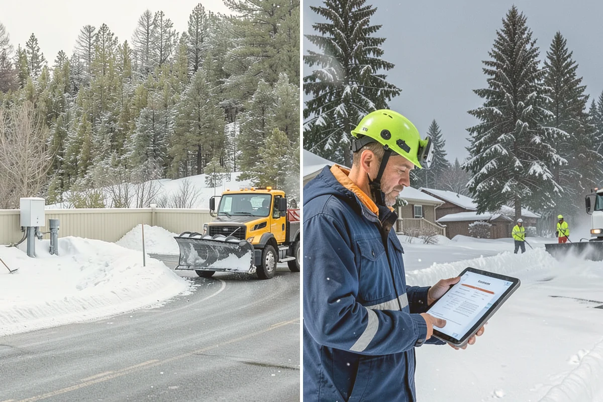 Industrial Facility Snow Plowing in Kirkland, King County, WA - Map truck routes, gates, and lots against your shift and delivery schedule