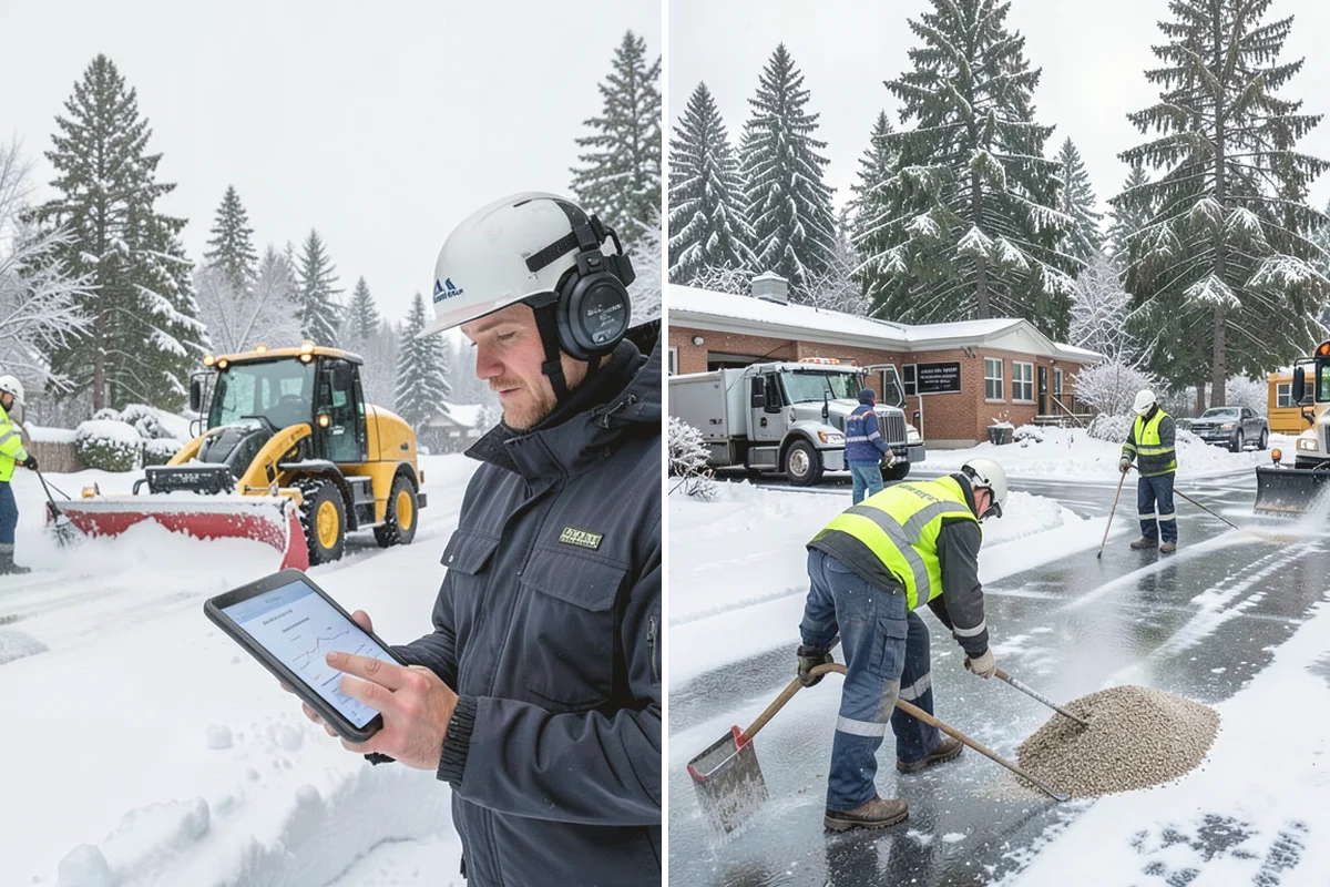 Industrial Facility Snow Plowing in La Conner, Skagit County, WA - Map truck routes, gates, and lots against your shift and delivery schedule