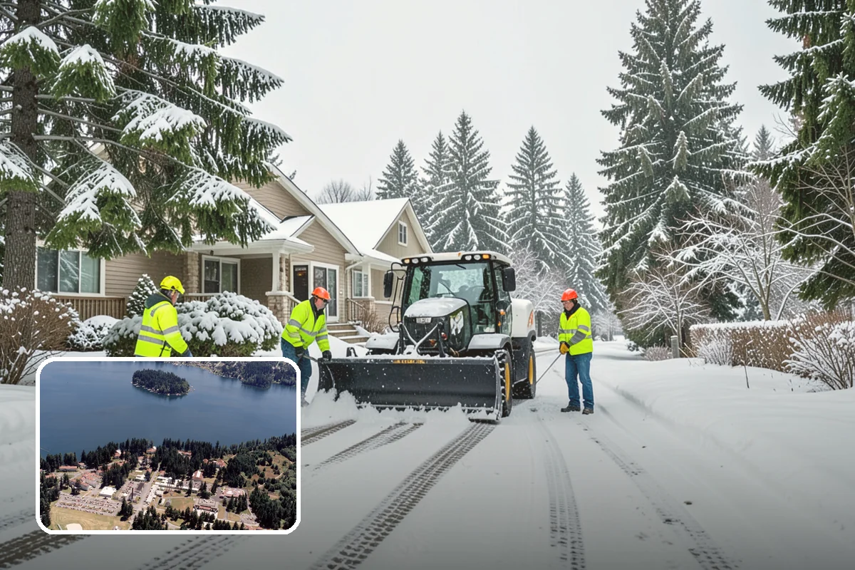 Industrial Facility Snow Plowing in Lakewood, Pierce County, WA - Wide yards and truck routes cleared with heavy equipment