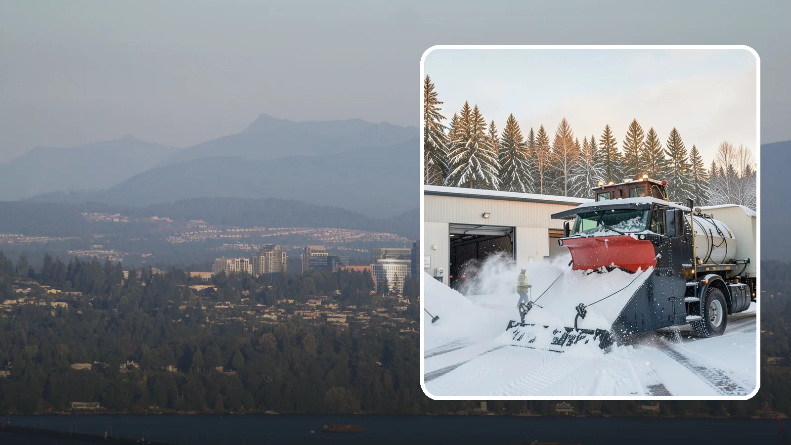 Industrial Facility Snow Plowing in Medina, King County, WA - We plow large industrial yards, truck routes, and gates so shift changes and freight keep moving through any storm.