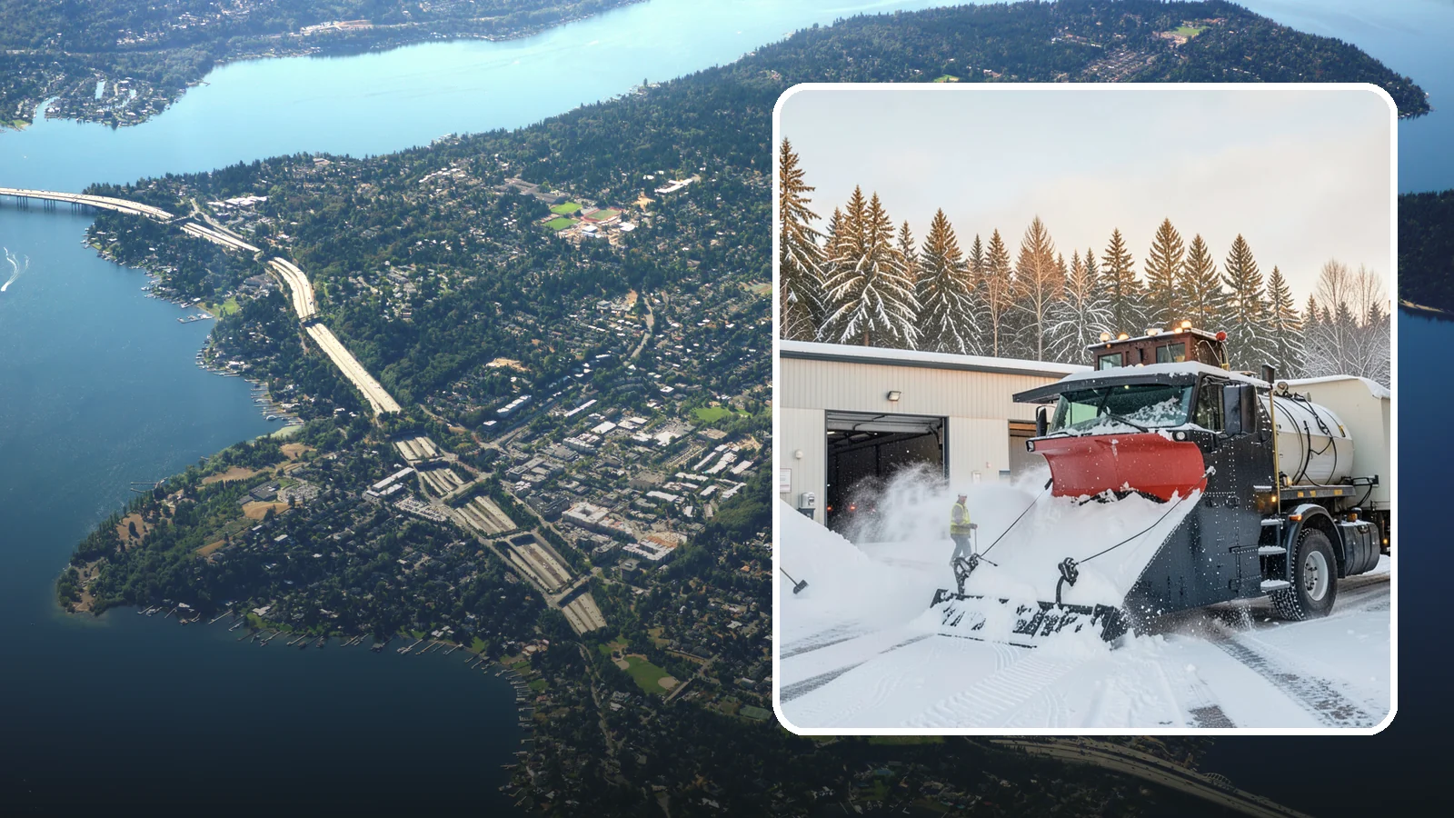 Industrial Facility Snow Plowing in Mercer Island, King County, WA - We plow large industrial yards, truck routes, and gates so shift changes and freight keep moving through any storm.