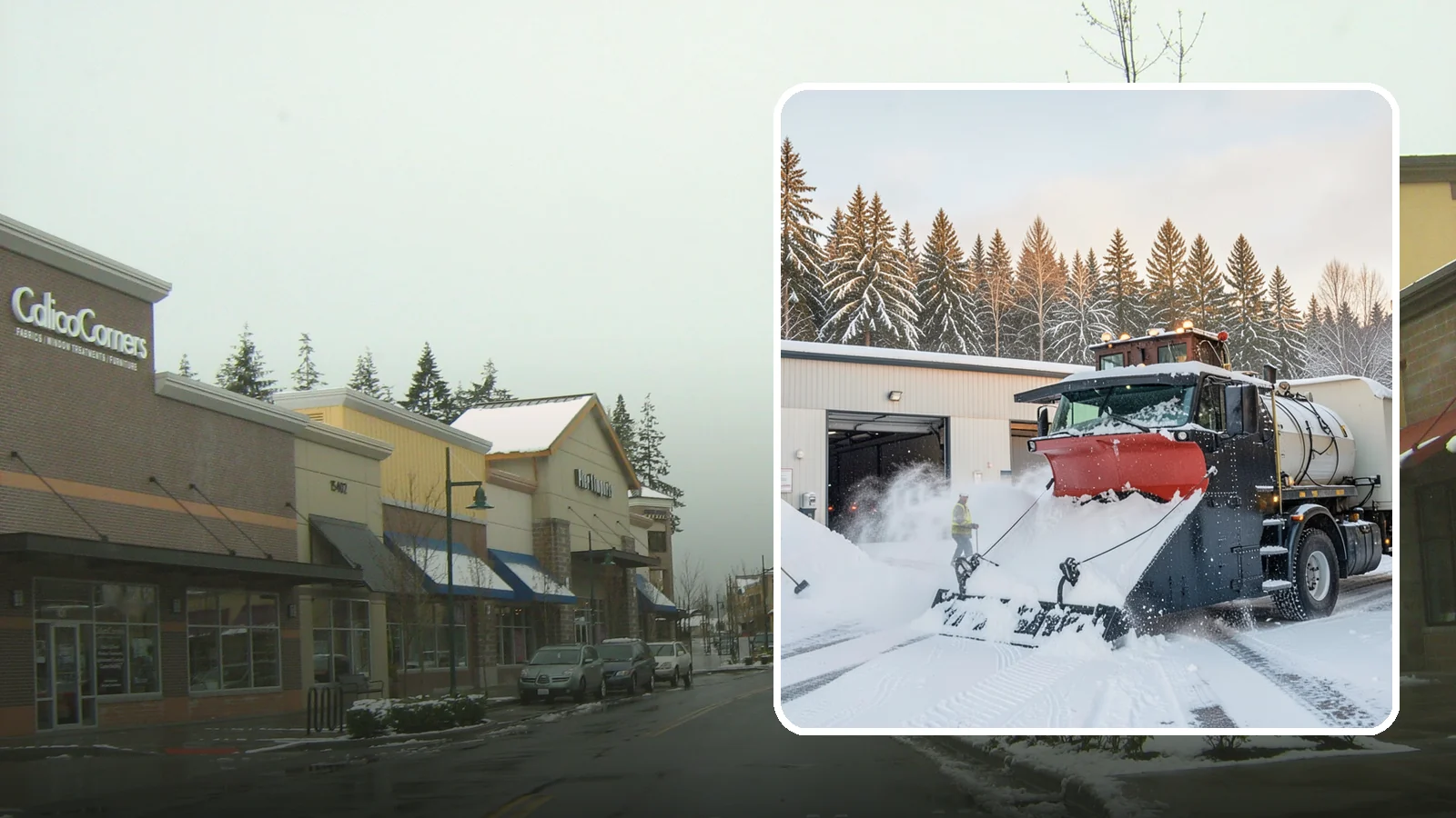 Industrial Facility Snow Plowing in Mill Creek, Snohomish County, WA - We plow large industrial yards, truck routes, and gates so shift changes and freight keep moving through any storm.