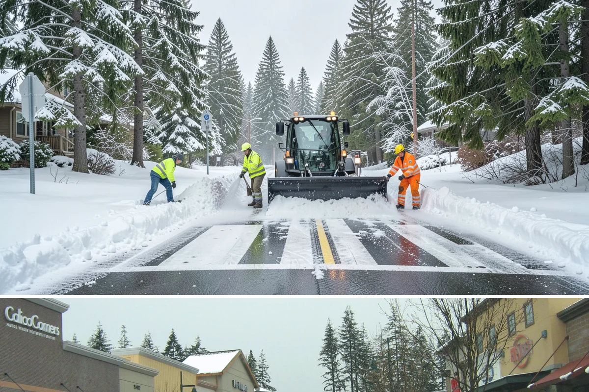 Industrial Facility Snow Plowing in Mill Creek, Snohomish County, WA - Set up a heavy-equipment contract before winter so freight and shifts never stall on snow.