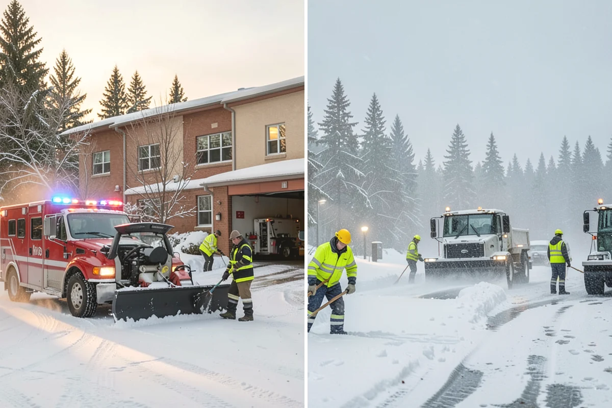 Industrial Facility Snow Plowing in Monroe, Snohomish County, WA - Map truck routes, gates, and lots against your shift and delivery schedule