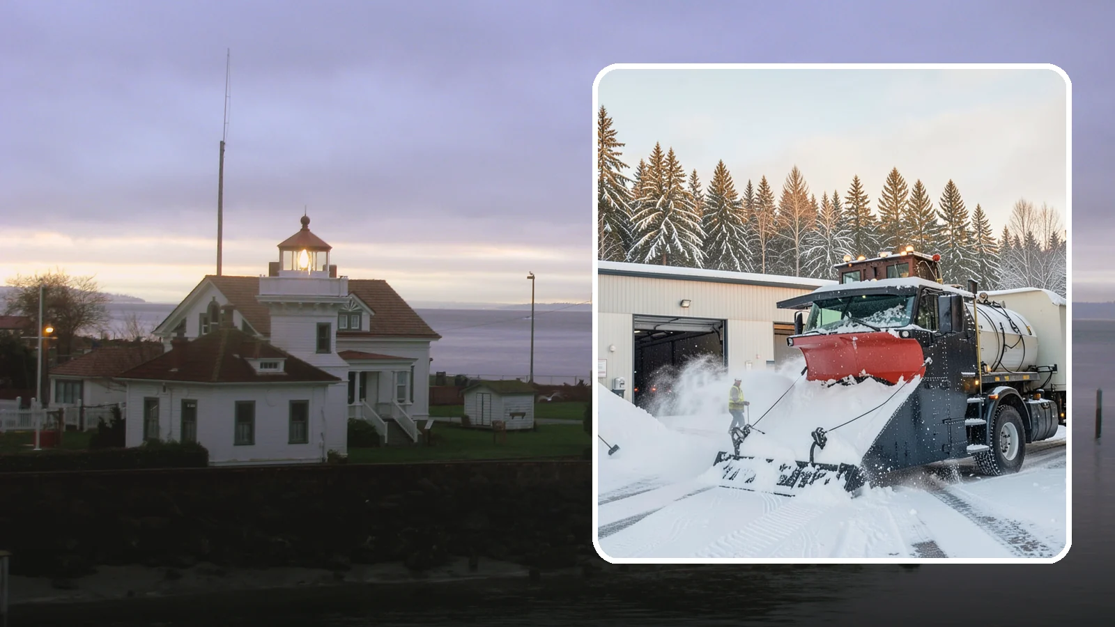 Industrial Facility Snow Plowing in Mukilteo, Snohomish County, WA - We plow large industrial yards, truck routes, and gates so shift changes and freight keep moving through any storm.