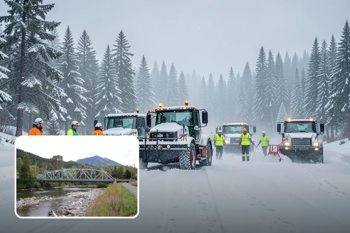 Industrial Facility Snow Plowing in Skykomish, King County, WA - Wide yards and truck routes cleared with heavy equipment