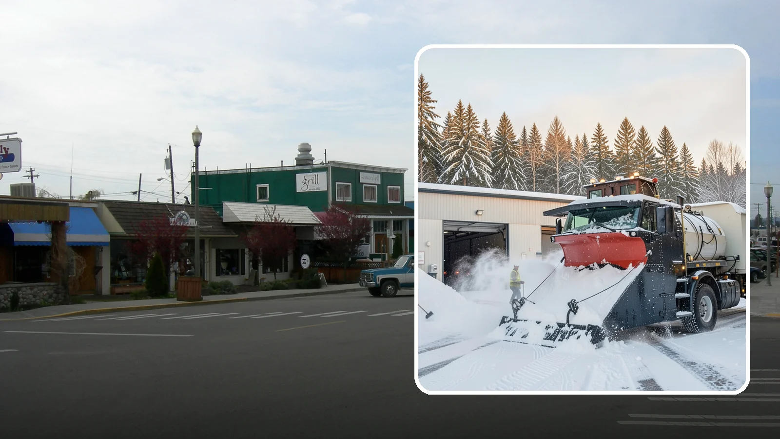 Industrial Facility Snow Plowing in Stanwood, Snohomish County, WA - We plow large industrial yards, truck routes, and gates so shift changes and freight keep moving through any storm.