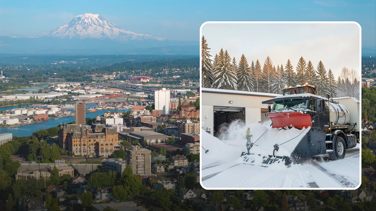 Industrial Facility Snow Plowing in Tacoma, Pierce County, WA - We plow large industrial yards, truck routes, and gates so shift changes and freight keep moving through any storm.