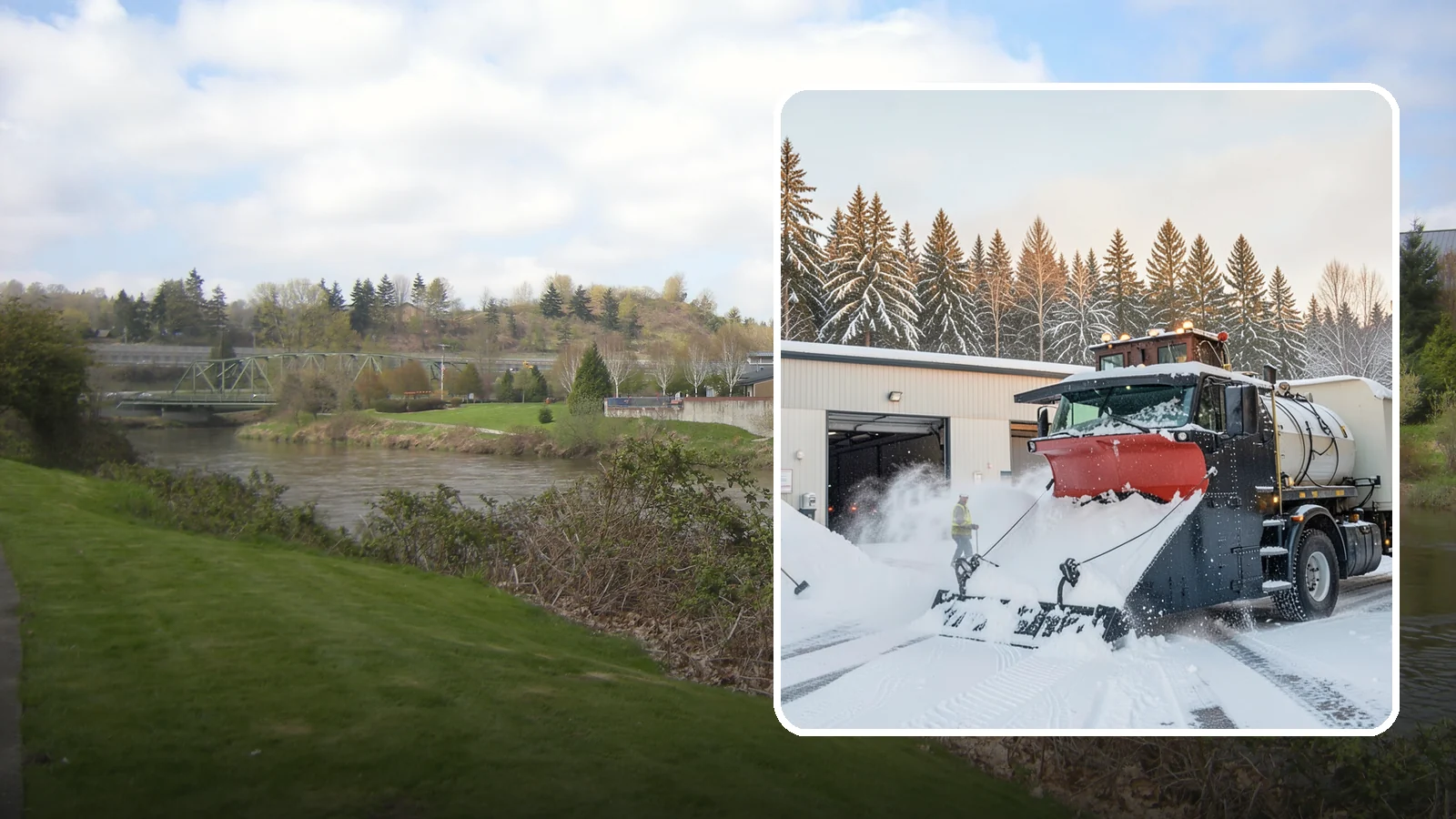 Industrial Facility Snow Plowing in Tukwila, King County, WA - We plow large industrial yards, truck routes, and gates so shift changes and freight keep moving through any storm.