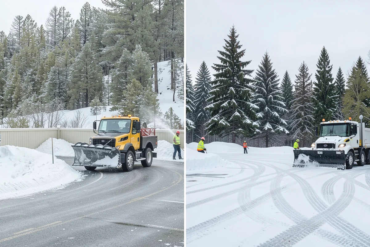 Industrial Facility Snow Plowing in Wilkeson, Pierce County, WA - Map truck routes, gates, and lots against your shift and delivery schedule