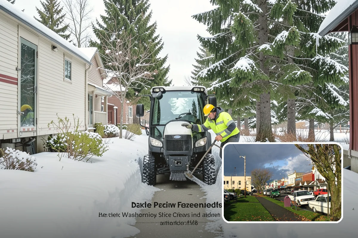 Industrial Snow Removal in Arlington, Snohomish County, WA - Clear truck lanes and yard access for freight