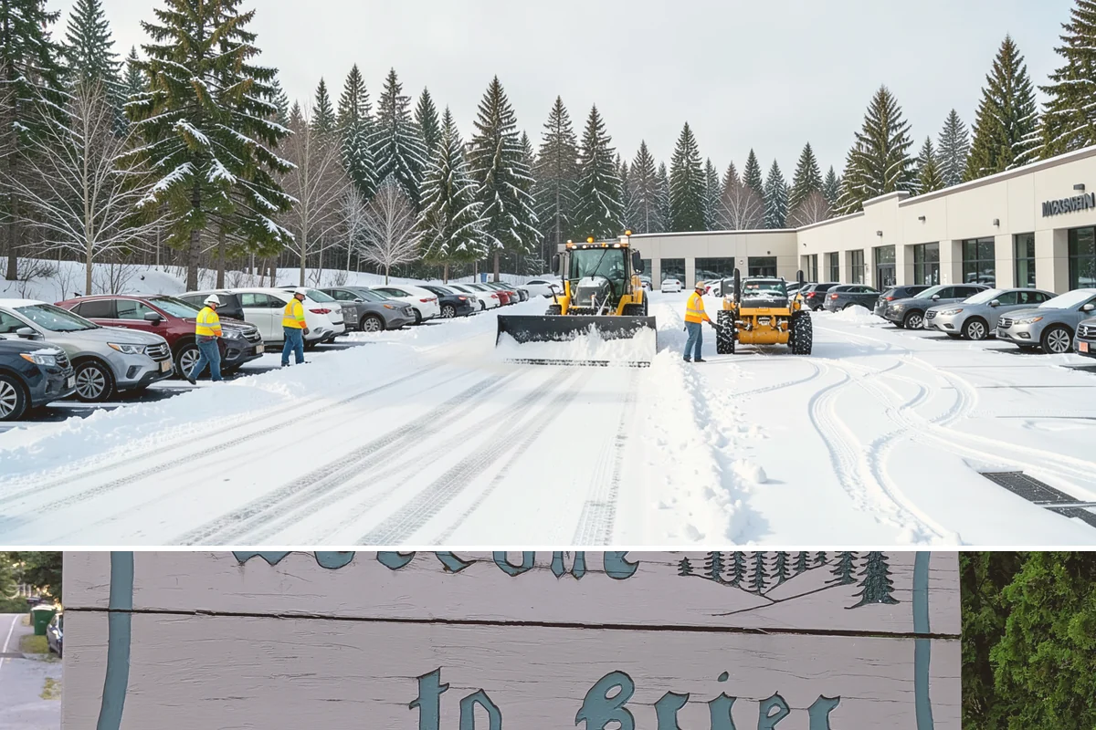 Industrial Snow Removal in Brier, Snohomish County, WA - Industrial sites should be covered from late November onward, when the first hard freeze can lock up large yards overnight.