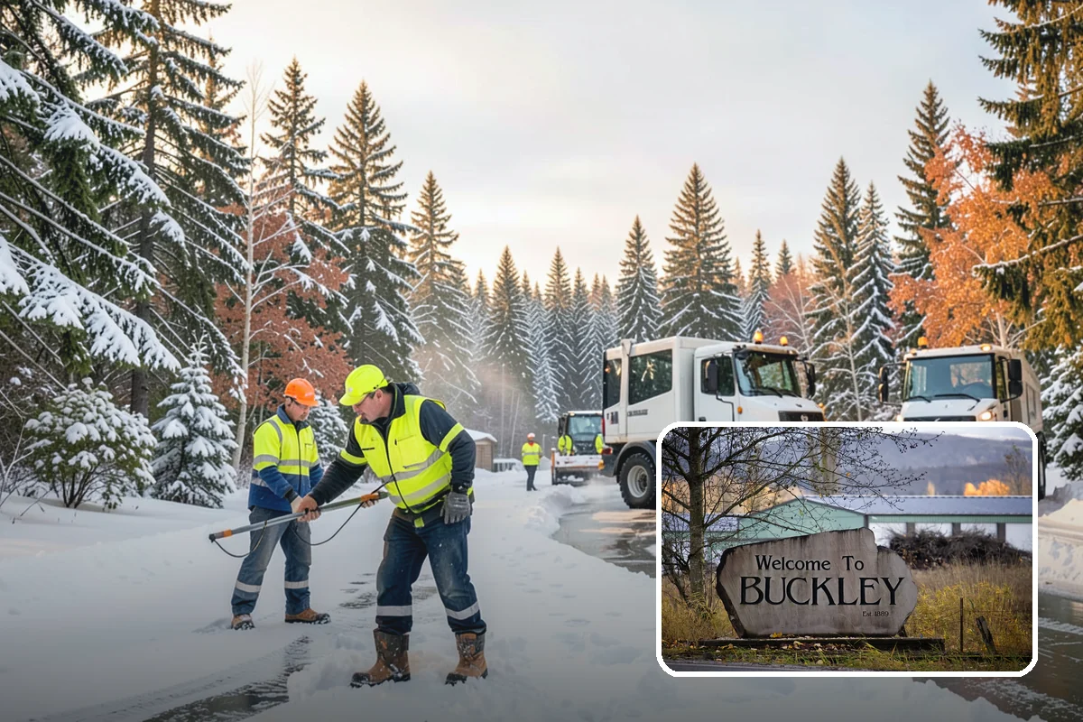 Industrial Snow Removal in Buckley, Pierce County, WA - Clear truck lanes and yard access for freight