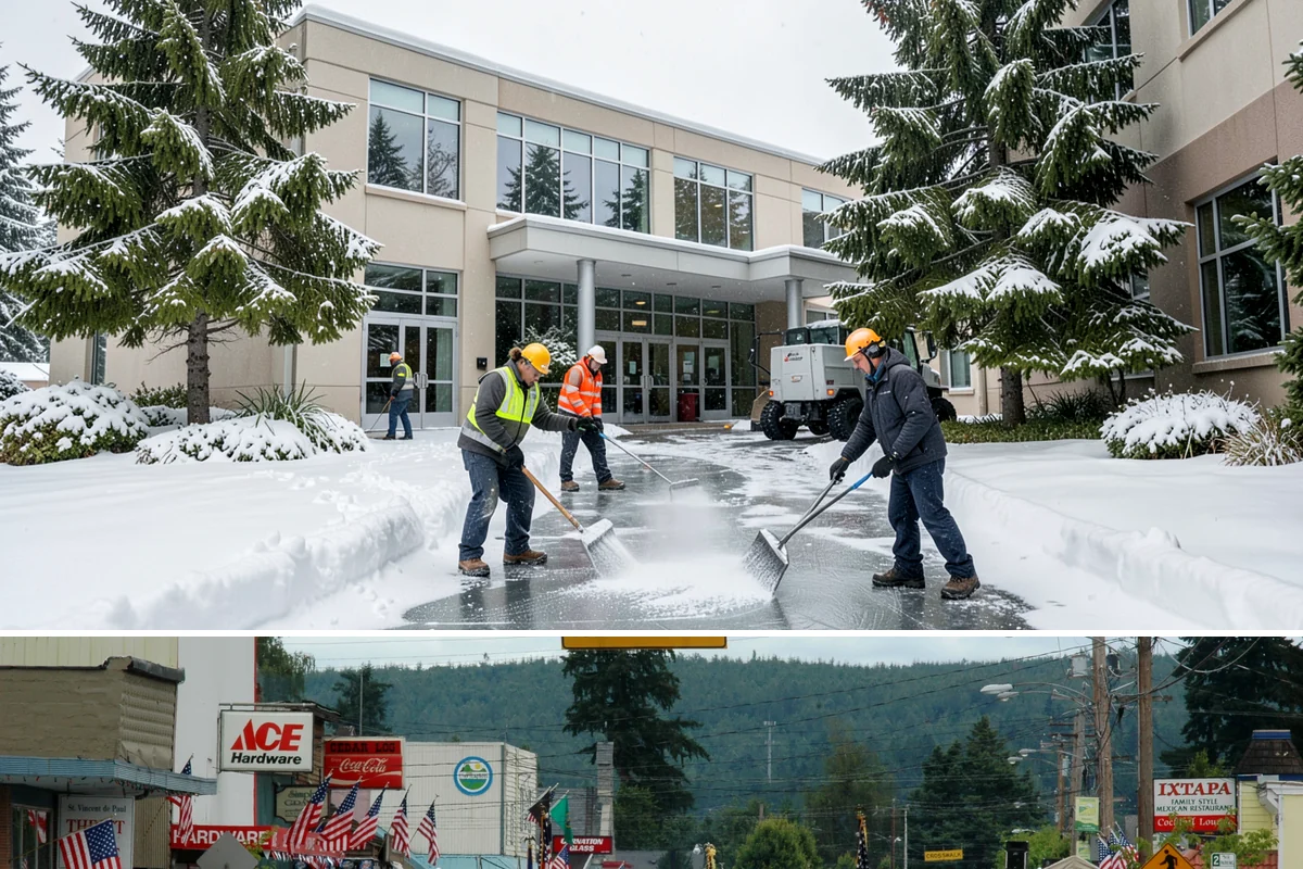 Industrial Snow Removal in Carnation, King County, WA - Industrial sites should be covered from late November onward, when the first hard freeze can lock up large yards overnight.
