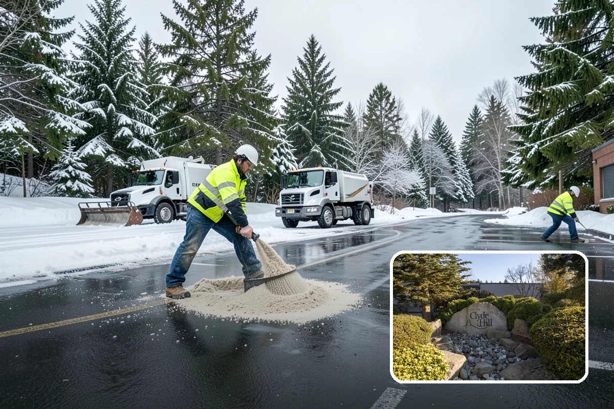 Industrial Snow Removal in Clyde Hill, King County, WA - Clear truck lanes and yard access for freight