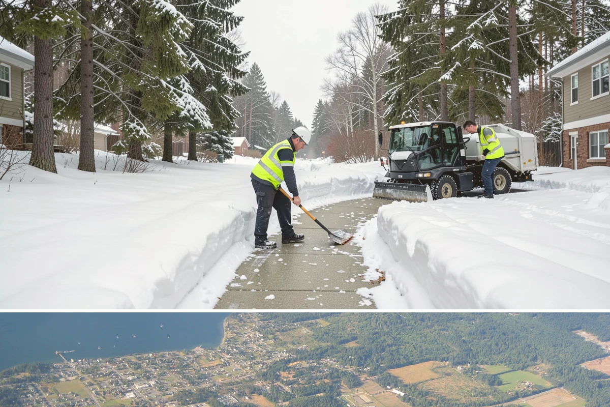 Industrial Snow Removal in Coupeville, Island County, WA - Industrial sites should be covered from late November onward, when the first hard freeze can lock up large yards overnight.