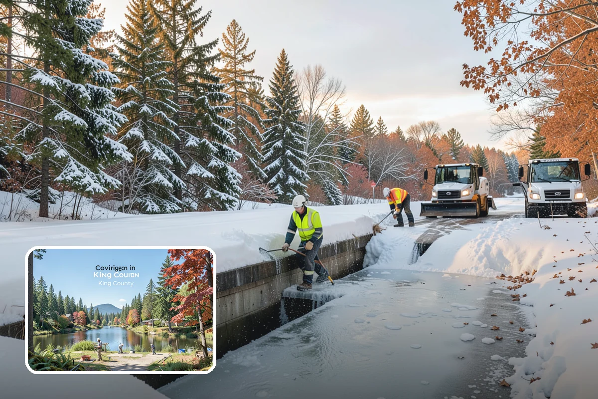 Industrial Snow Removal in Covington, King County, WA - Clear truck lanes and yard access for freight